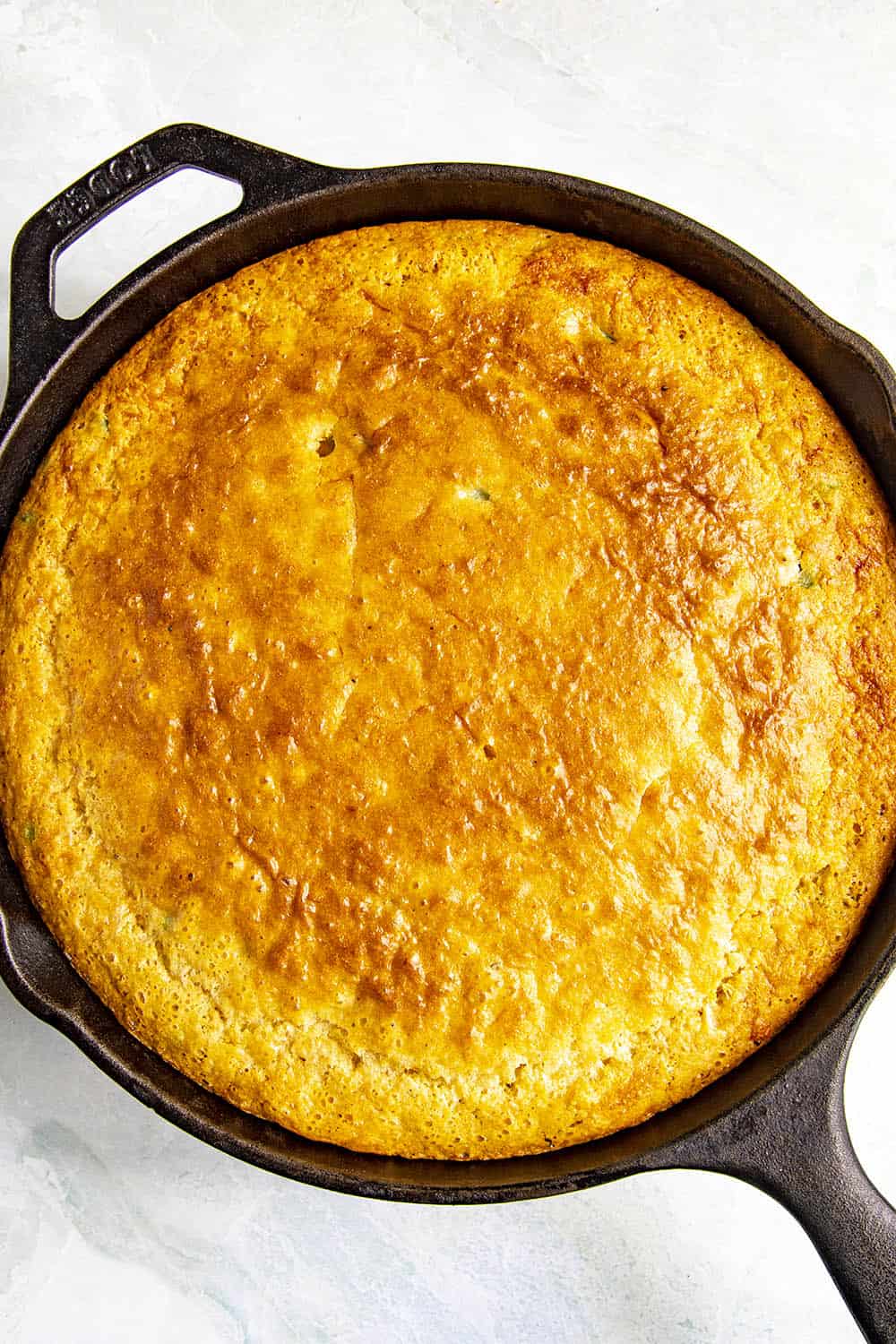 Hot cornbread fresh out of the oven