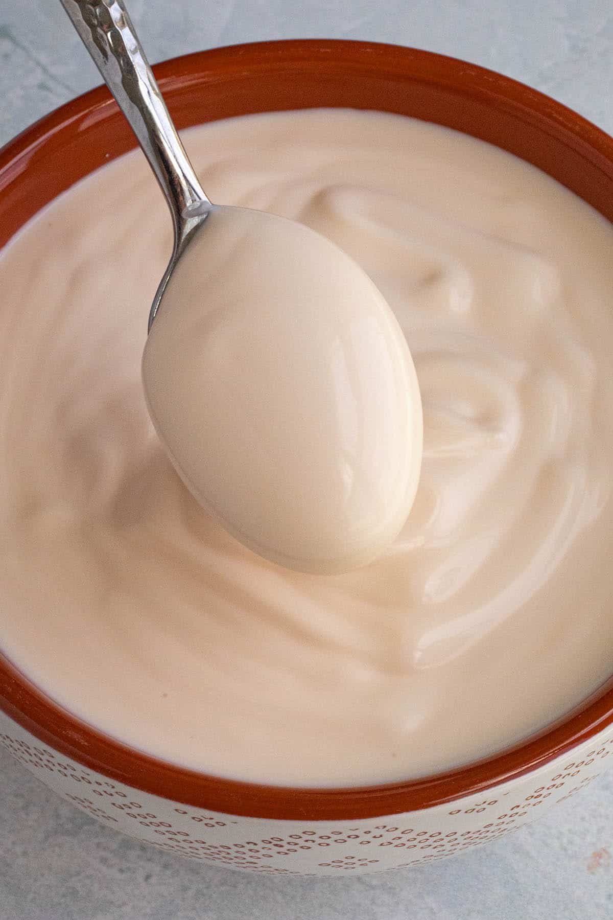 Mexican Crema on a spoon