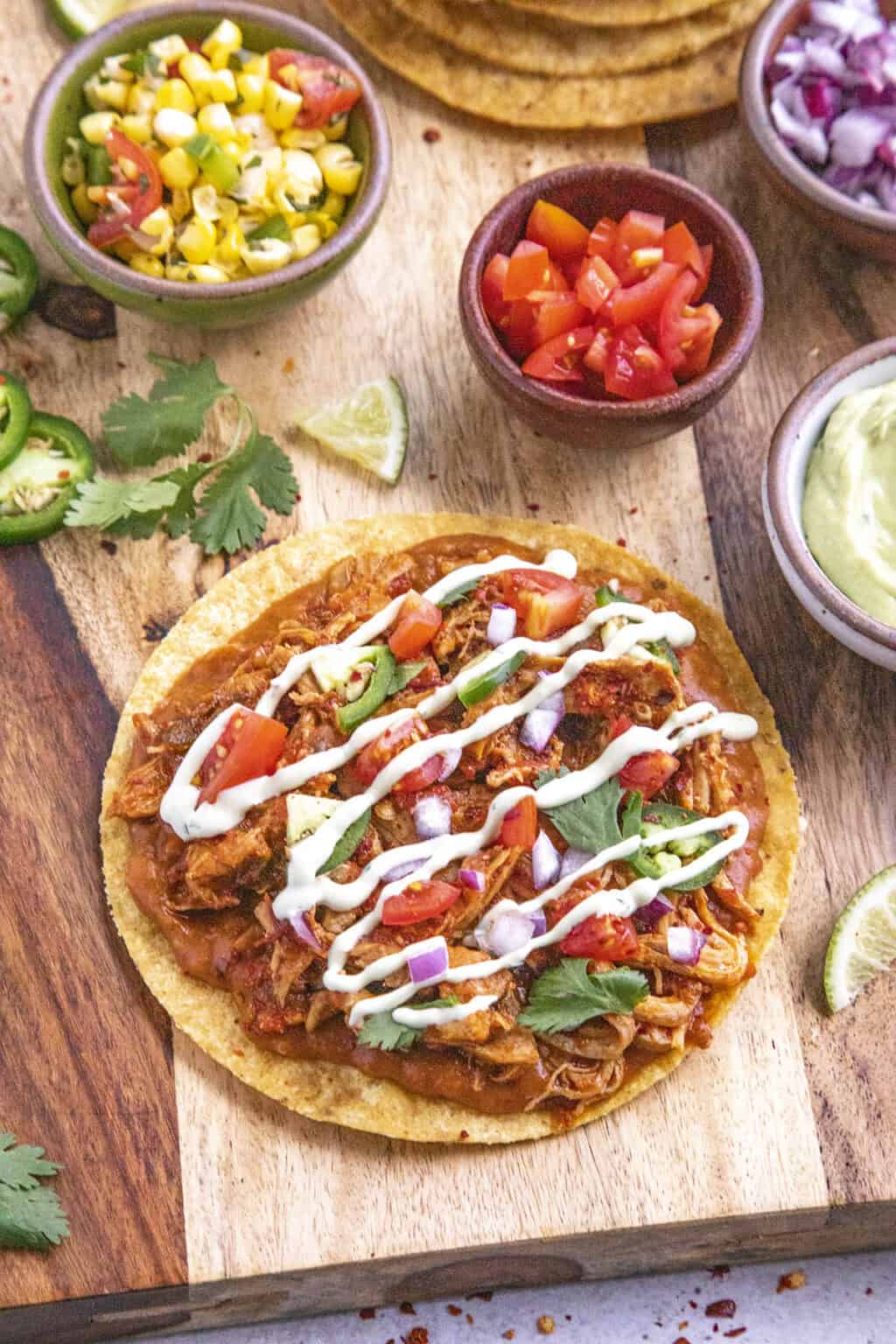 Tostadas de Tinga (Chicken Tinga Tostadas) - Chili Pepper Madness