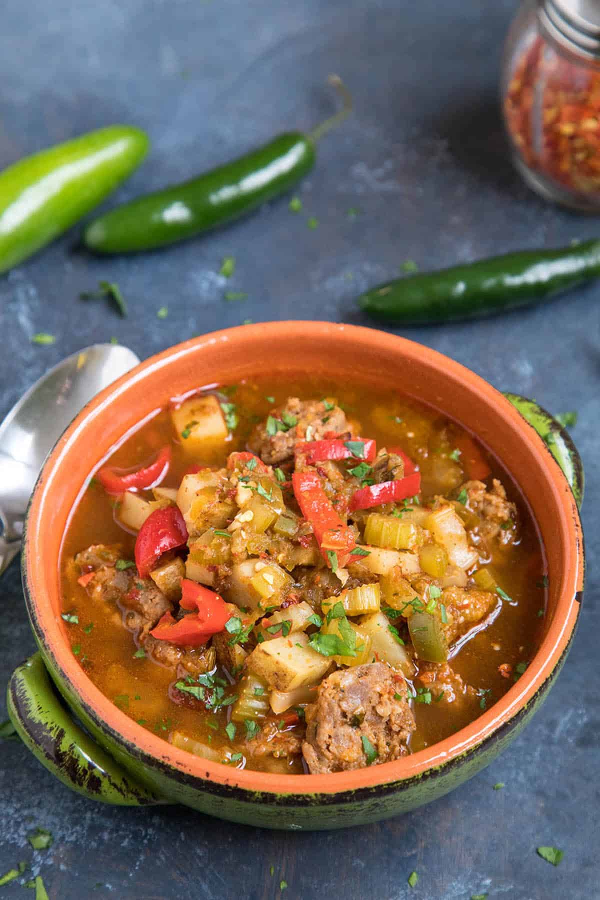 Sausage Potato Soup in a bowl
