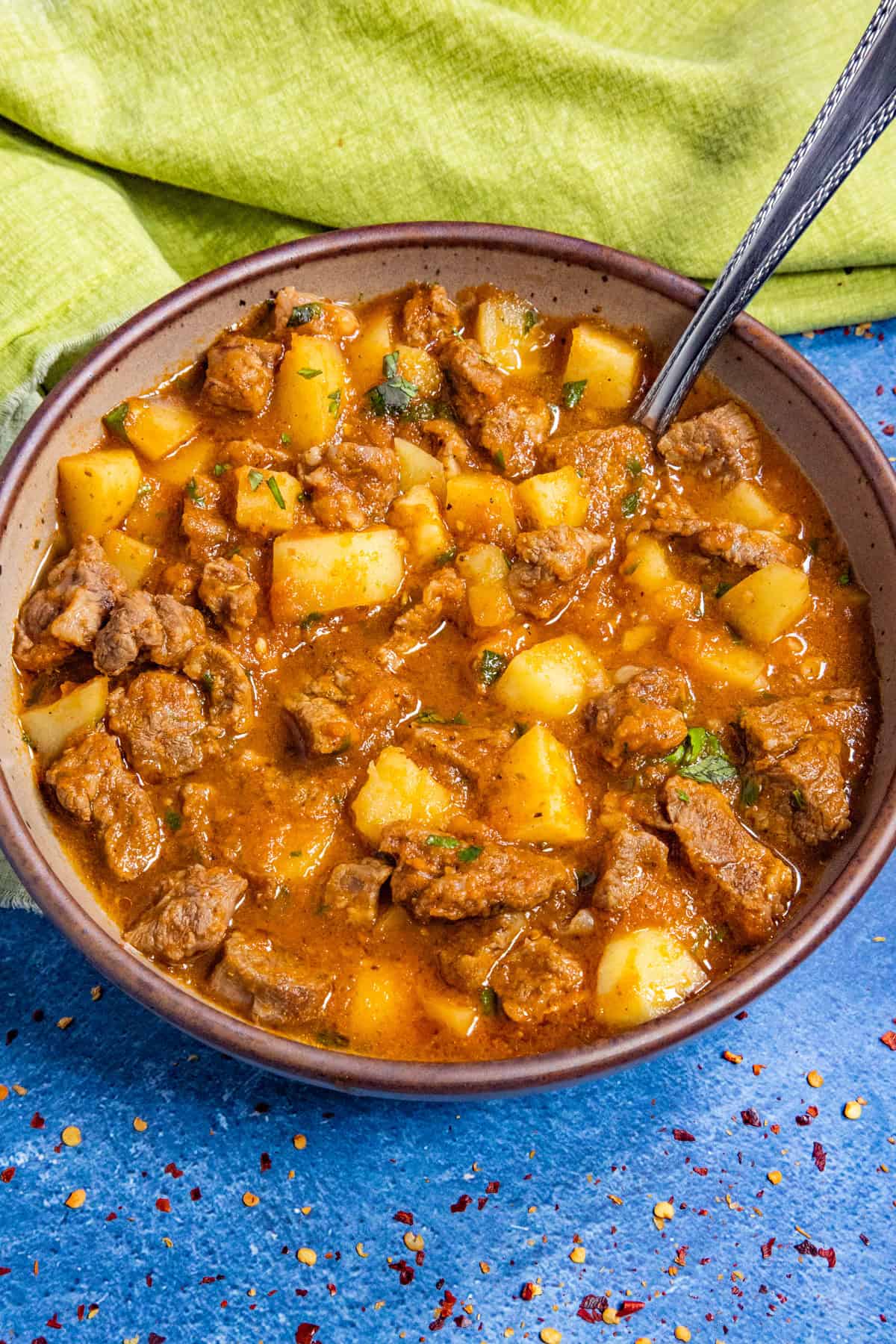 Hearty Carne con Papas served in a bowl
