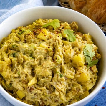 Curry Chicken Salad in a bowl for serving