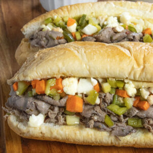 Chicago Italian Beef Sandwiches on a platter