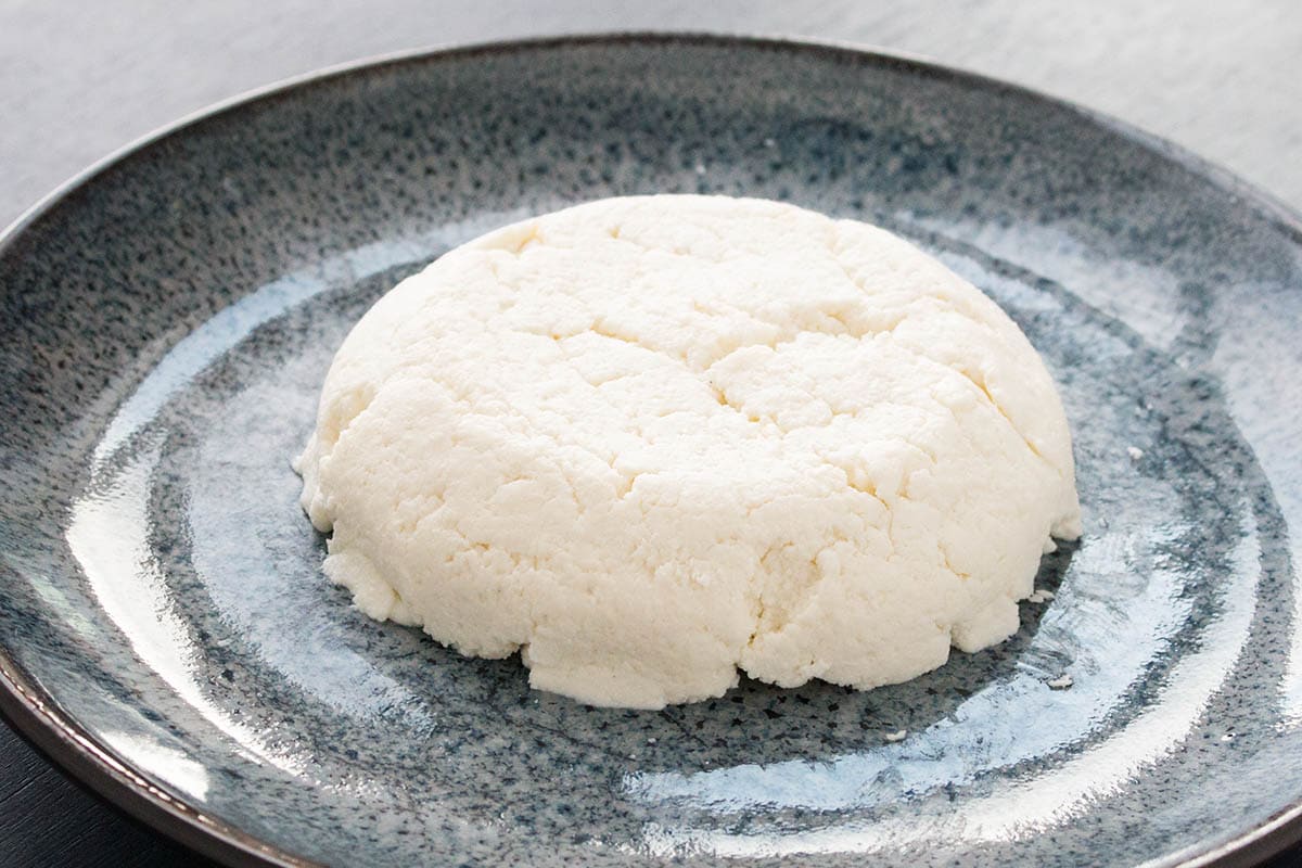 Pressed Queso fresco on a plate