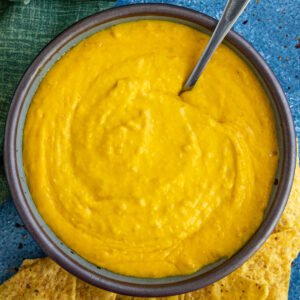 A bowl filled with Creamy Habanero Sauce, which is thick and perfect for a salsa
